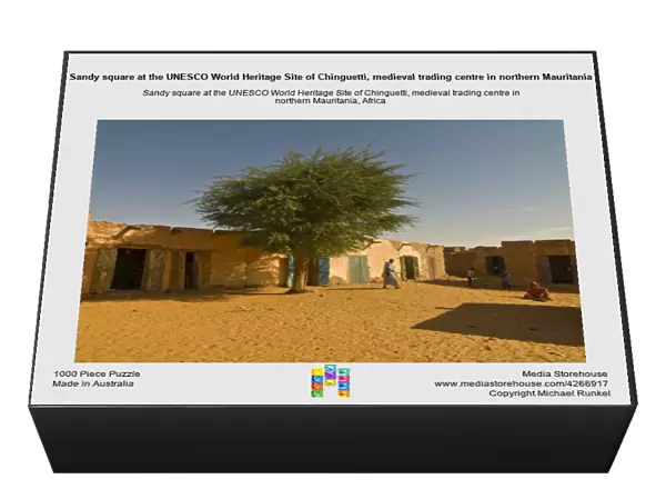 Sandy square at the UNESCO World Heritage Site of Chinguetti, medieval trading centre in northern Mauritania
