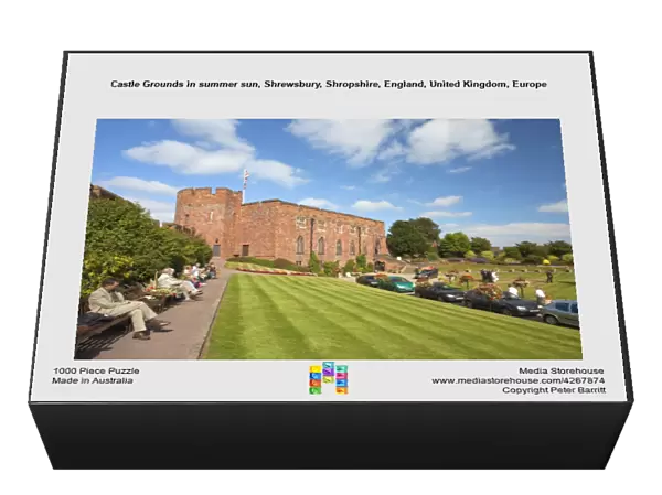 Castle Grounds in summer sun, Shrewsbury, Shropshire, England, United Kingdom, Europe