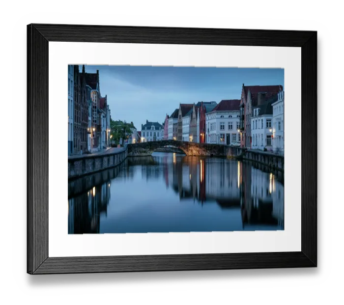 Framed Print : King's Bridge Print, Bruges at Twilight Framed Print : King's Bridge Print, Bruges at Twilight