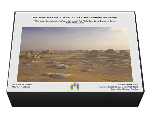 Wind-eroded sculptures of calcium rich rock in The White Desert near Bahariya