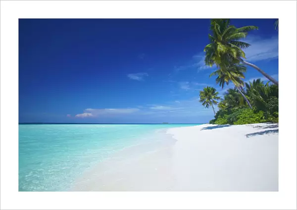 Tropical beach and lagoon, Maldives, Indian Ocean, Asia