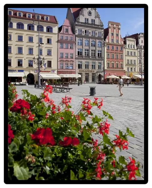 Market Square from restaurant, Old Town, Wroclaw, Silesia, Poland, Europe