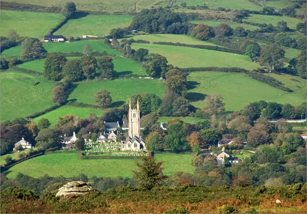 The village of Widecombe in the Moor, Dartmoor National Park, Devon, England