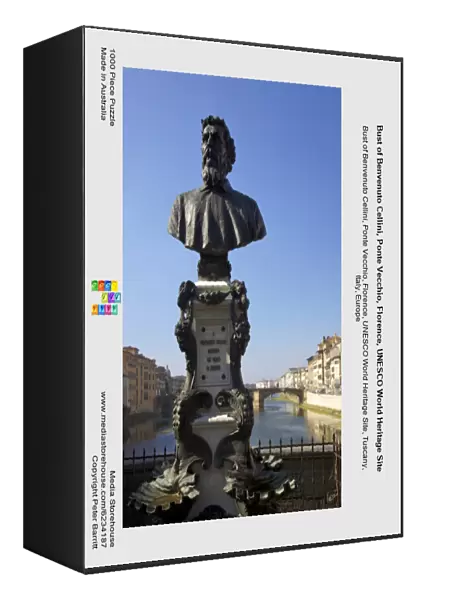 Bust of Benvenuto Cellini, Ponte Vecchio, Florence, UNESCO World Heritage Site