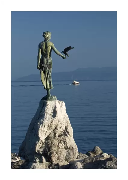 Statue along sea front, Opatija, Kvarner Gulf, Croatia, Adriatic, Europe