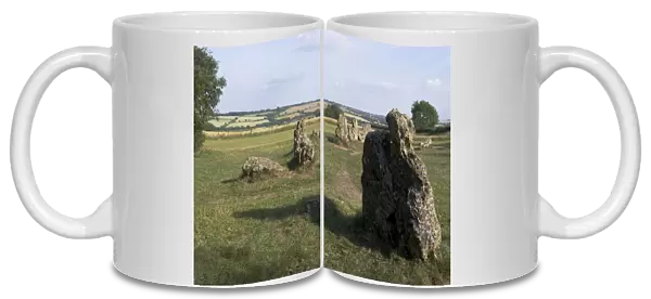 Rollright Stones, a Neolithic standing stone circle dating from around 2500BC, on the Oxfordshire Warwickshire border, England, United Kingdom, Europe