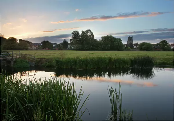 Sudbury Water Meadows at dawn, Sudbury, Suffolk, England, United Kingdom, Europe
