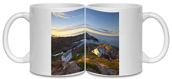 Coastal landscape vista from the idyllic Lindesnes Fyr Lighthouse, Lindesnes, Vest-Agder, Norway, Scandinavia, Europe