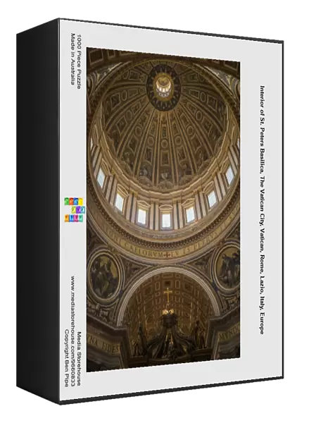 Interior of St. Peters Basilica, The Vatican City, Vatican, Rome, Lazio, Italy, Europe