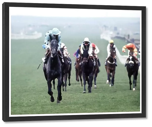 Lester Piggott on the way to winning the 1970 1000 Guineas Stakes