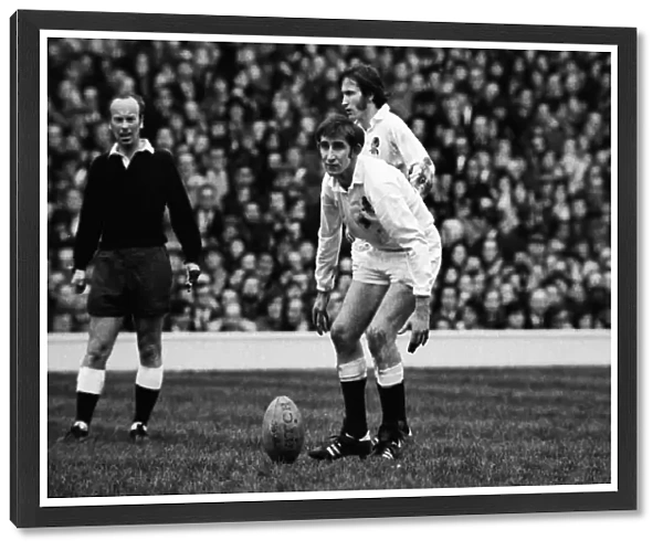 Englands Alan Old prepares to kick against Wales - 1972 Five Nations