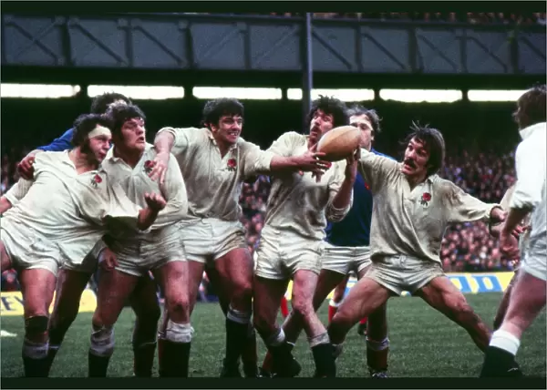 Englands Bill Beaumont, Fran Cotton, Nigel Horton, Peter Dixon and Roger Uttley - 1977 Five Nations