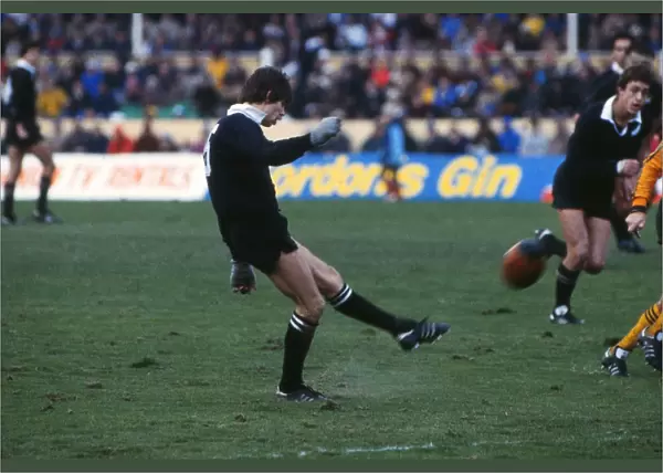 Allan Hewson kicks at goal for the All Blacks - 1983 British Lions Tour to New Zealand