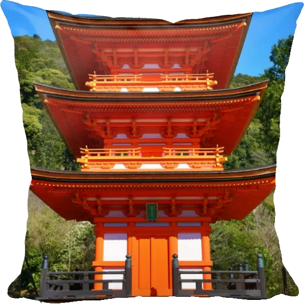 Orange pagoda with 3 storeys, Kiyomizu-dera Temple, Kyoto, Japan