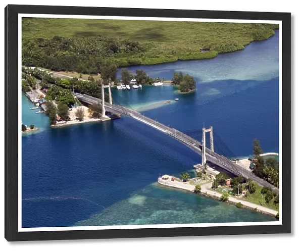 Aerial view of the Japan-Palau Friendship Bridge, Koror, Koror Island, Republic of Palau