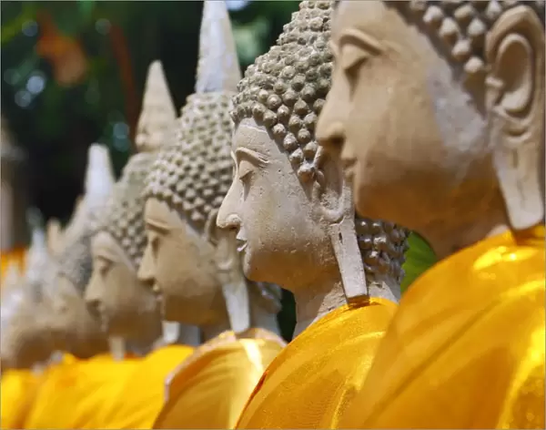 Wat Yai Chaimongkol Temple Buddha statues, Ayutthaya, Thailand