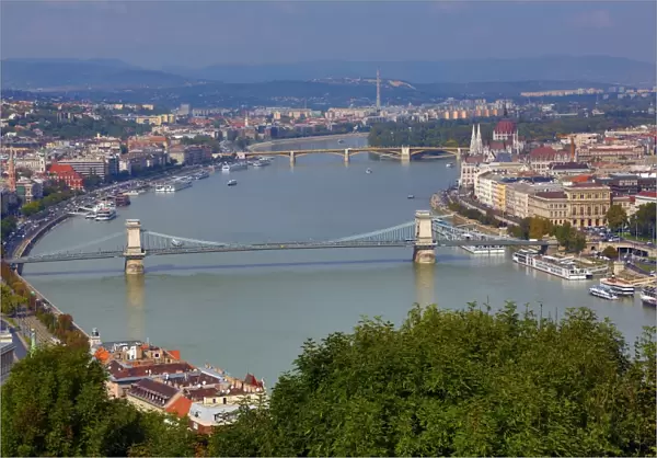 City Skyline and the River Danube in Budapest, Hungary
