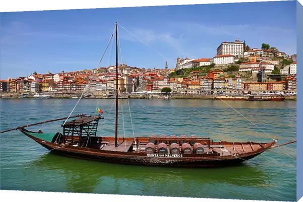 Boats for transporting port wine casks on the River Douro, Porto, Portugal