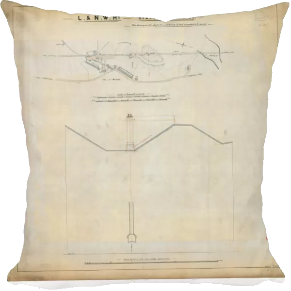 L&NW RY Blaenau Ffestiniog - Plan showing shaft in Ffestiniog Tunnel including cross section [1897]