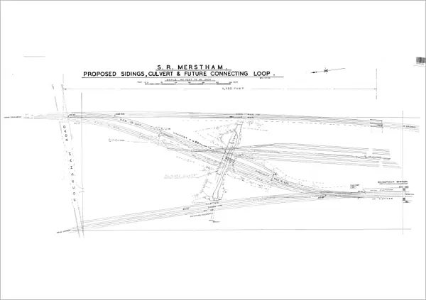 S. R. Merstham - Proposed Sidings, Culvert and Future Connecting Loop [1940]