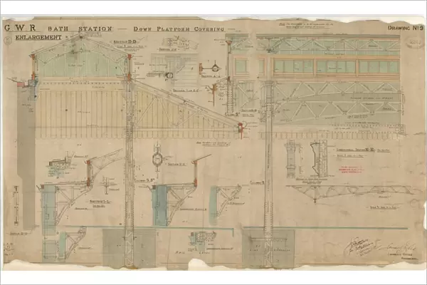 G. W. R Bath Staiton - Down Platform Covering Enlargement [1895]