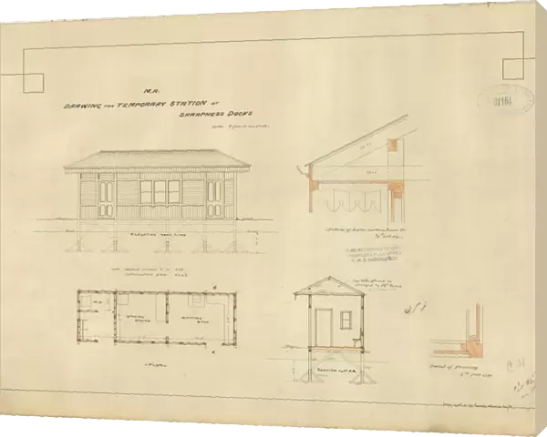 M. R. Drawings for Temporary Sttaion at Sharpness Docks [1876]