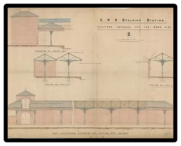 G. N. R Spalding Station - Platform Covering etc For Down Side [c1869]