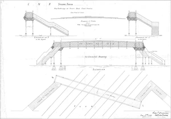 G. N. R Spalding Station - New Footbridge at Bourn Road Level Crossing [1881]
