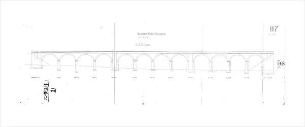 Settle and Carlisle - Dandry Mire Viaduct Elevation [N. D]