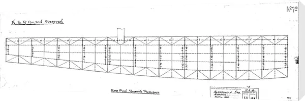 N. E. R Bilton [Alnmouth] Station Roof Plan Showing Principals [1886]