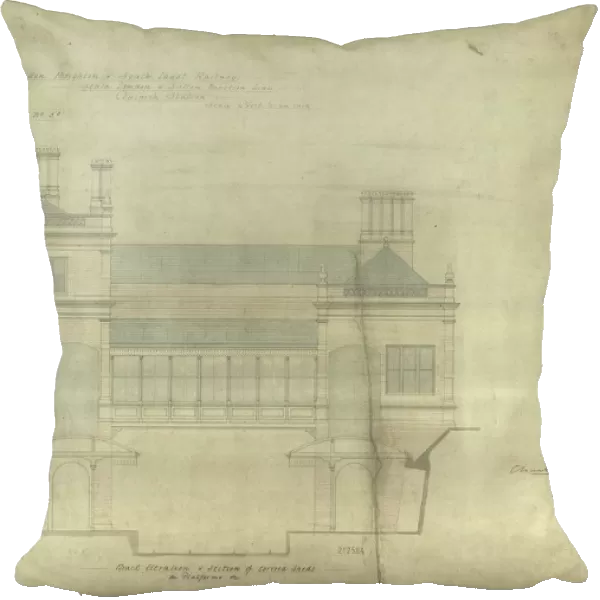 Lbscr North Dulwich Back Elevation and Section of Covered Sheds on Platforms Etc [1867]