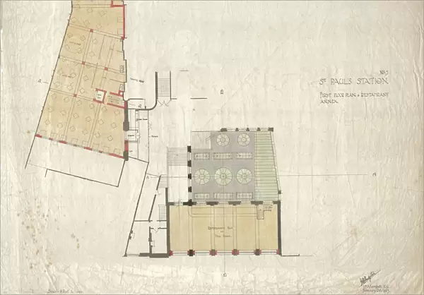 St Pauls Station - First Floor Plan and Restaurant Annex [1923]