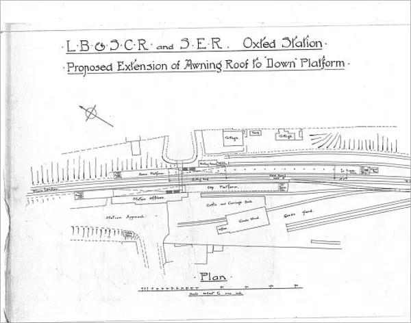 LBSC and SER Oxted Station, Proposed Extension to Awning on Down Platform 1912