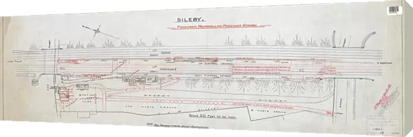 Sileby- proposed remodelling of passenger station (1912) (black  /  white  /  red)