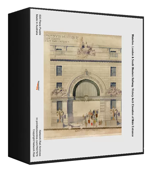 Waterloo. London & South Western Railway. Victory Arch Elevation of Main Entrance