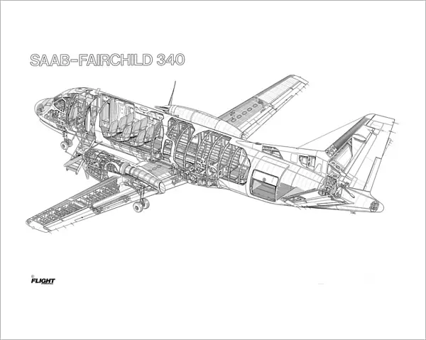 Saab 340 Cutaway Drawing