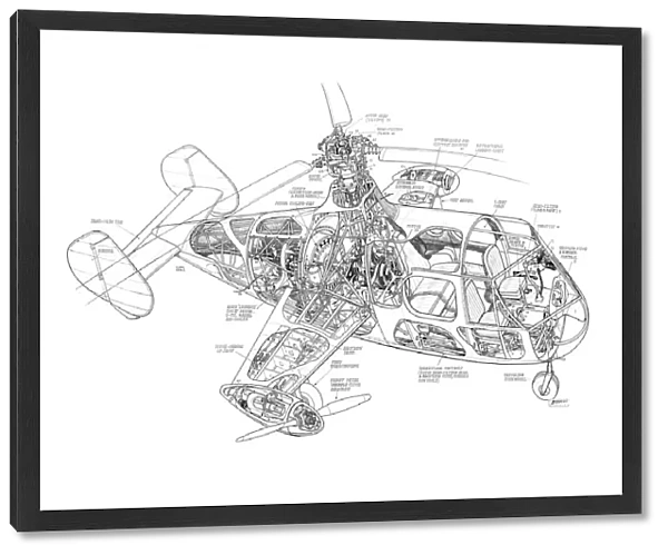 Fairey Gyrodyne Cutaway Drawing