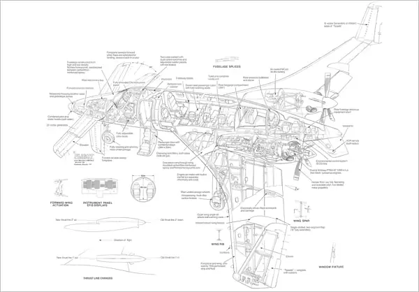 Beech Starship 1 Cutaway Drawing
