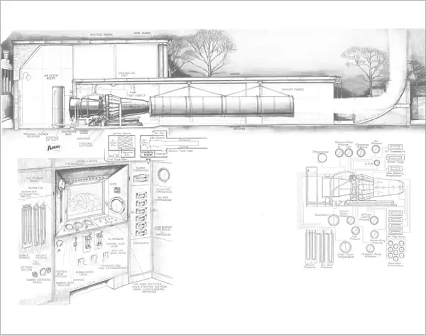 De Havilland Goblin test house Cutaway Drawing