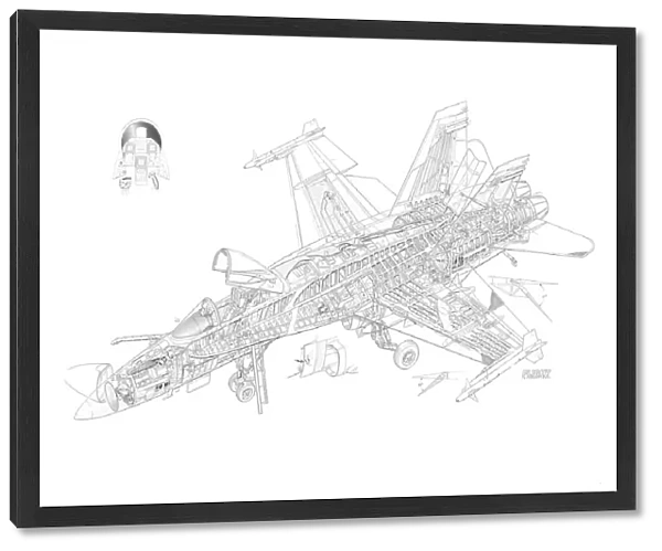 McDonnell Douglas F  /  A-18 Hornet Australian Cutaway Drawing
