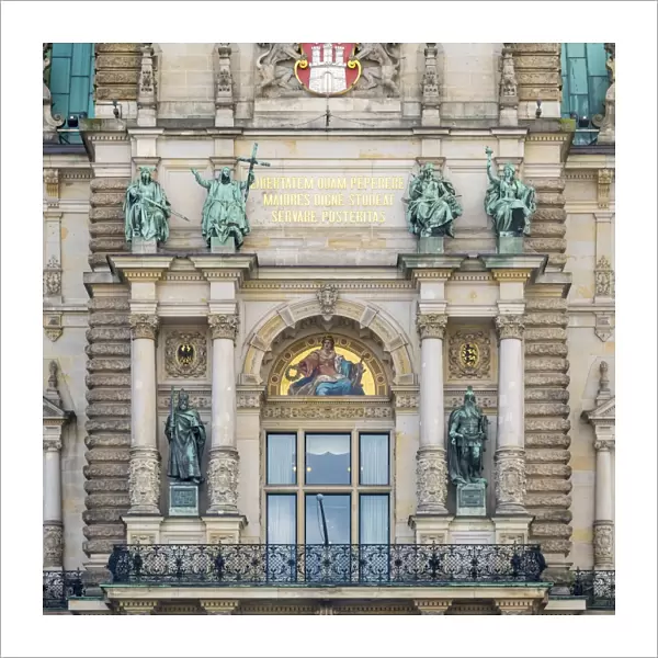 Germany, Hamburg. Neo-renaissance facade of Hamburg Rathaus (City Hall)