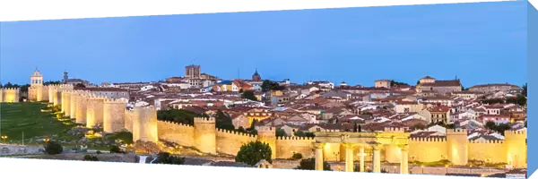 Spain, Castile and Leon, Avila. Fortified walls around the old city