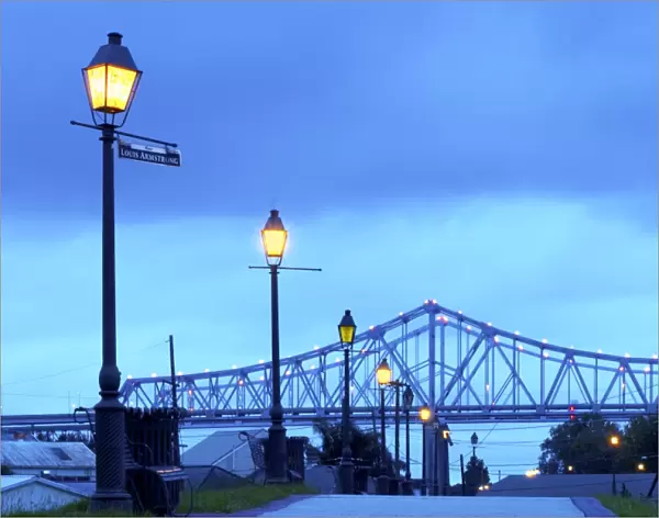 Louisiana, New Orleans, Algiers, Jazz Walk of Fame, Crescent City Connection Bridges