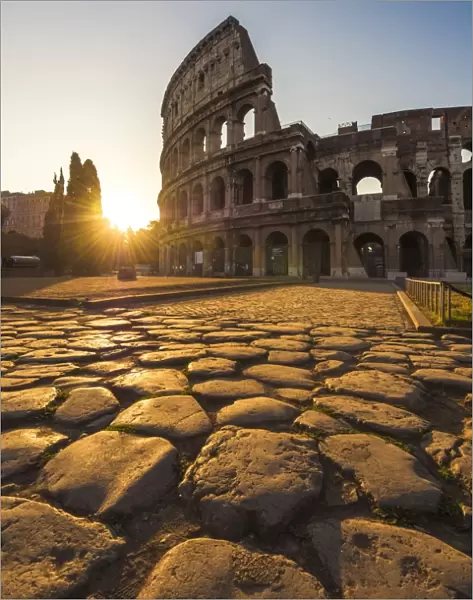 Rome, Lazio, Italy. Colosseum at summer sunrise
