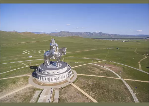 Genghis Khan Statue Complex from above. Erdene, Tov province, Mongolia