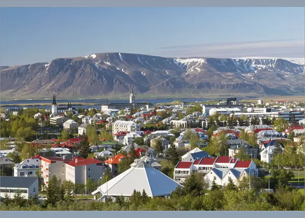 Elevated view across Reykjavic, Iceleand