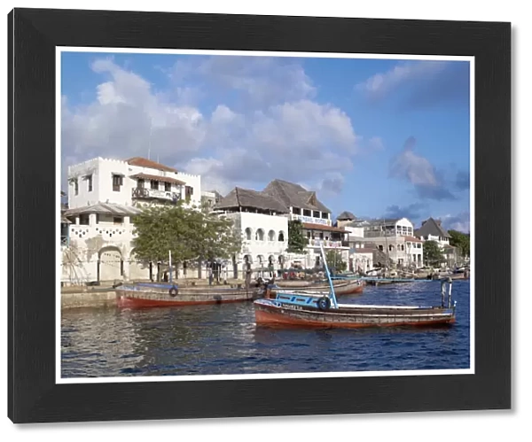 The waterfront of the sheltered, natural harbour of Lamu Island