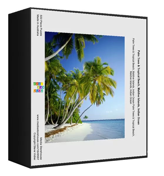 Palm Trees & Tropical Beach, Maldive Islands, Indian Ocean