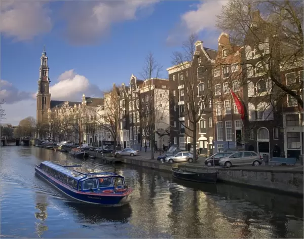 Prinsengracht and Westerkerk in the background, Amsterdam, Holland