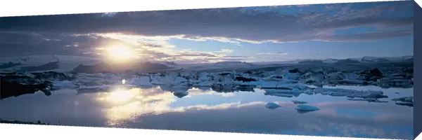 Panorama of Jokulsarlon Glacial Lagoon, Iceland